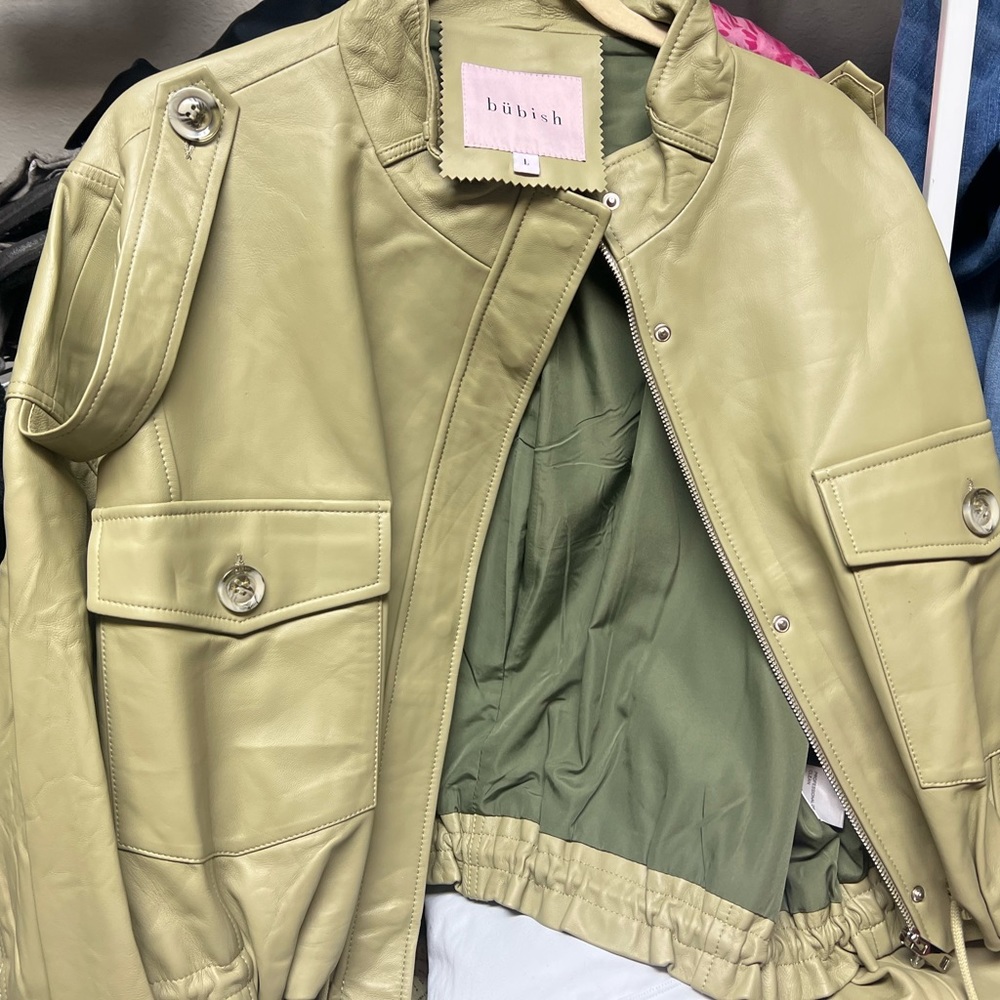 Large Bubish Leather Jacket From Anthropologie - image 2